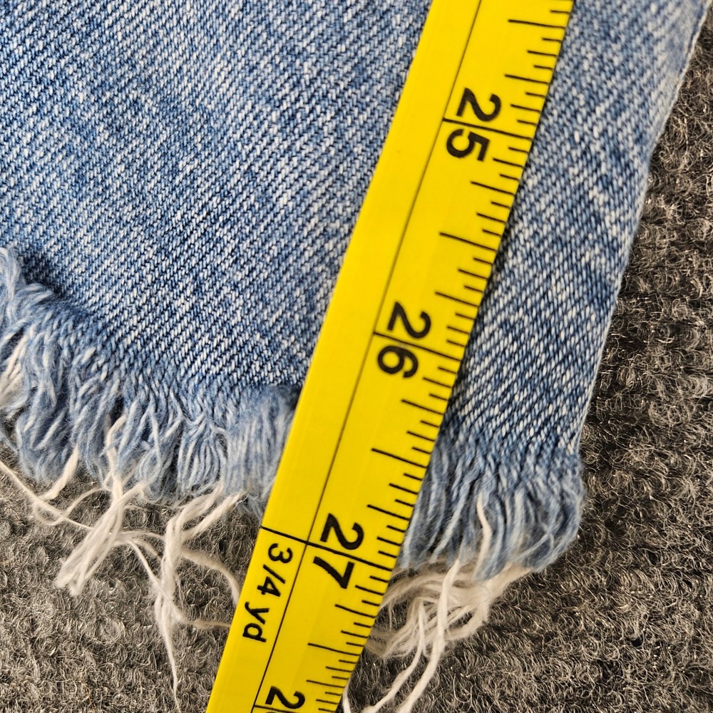 GAP Denim Boyfriend Mid Rise Jeans Light Wash Blue Button Fly Raw Hem Size 26 2 - Picture 4 of 11
